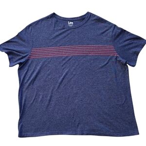 Lee Pima Cotton Blue Striped Short Sleev Tee Shirt Perfect Casual Wear